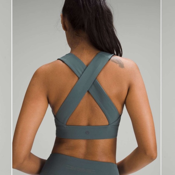lululemon🍋Lab Nulu Cross-Back Yoga Bra in Sea Steel Size 12 (w/pads) - Picture 2 of 8